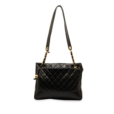 Black Chanel CC Quilted Lambskin Tote