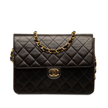 Black Chanel CC Quilted Lambskin Shoulder Bag
