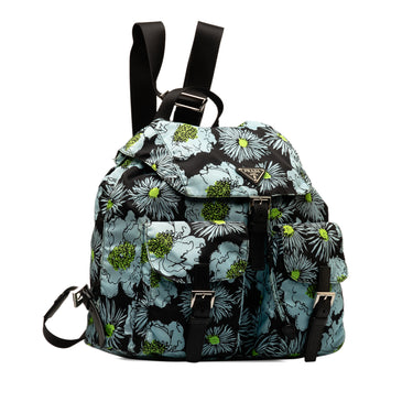 Blue Prada Tessuto Stampato Backpack