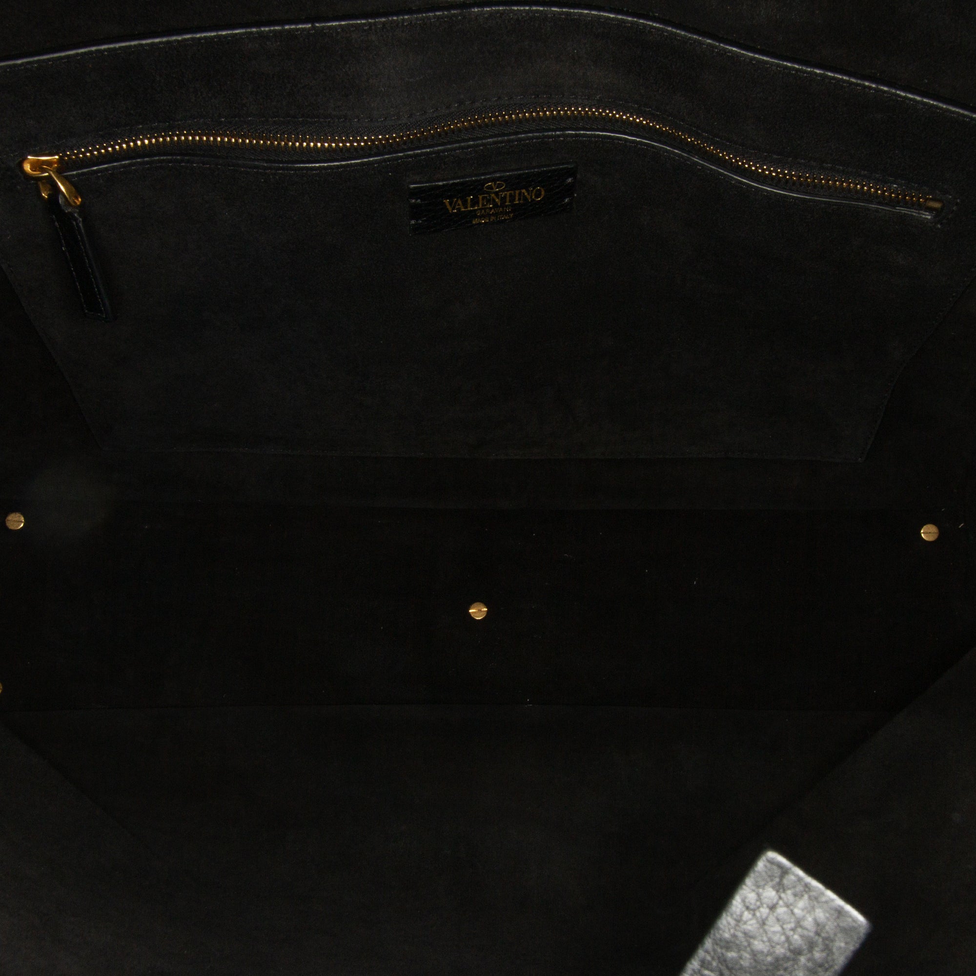 Black Valentino Roman Stud Convertible Tote Satchel - Atelier-lumieresShops Revival
