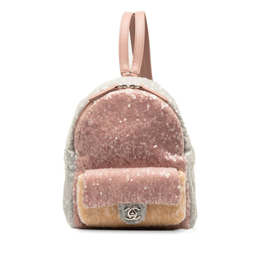 Pink Chanel Mini Waterfall Sequins Tricolor Backpack - Atelier-lumieresShops Revival