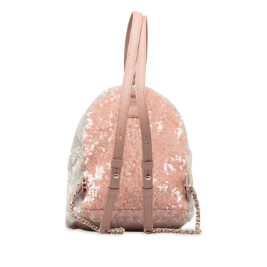 Pink Chanel Mini Waterfall Sequins Tricolor Backpack - Designer Revival