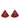 Red Hermès Triangle Leather Clip on Earrings - Designer Revival