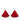 Red Hermès Triangle Leather Clip on Earrings - Designer Revival