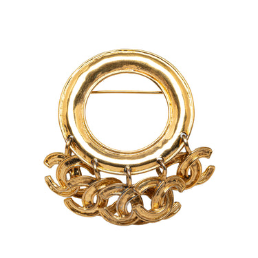 Gold Chanel CC Swing Brooch - Designer Revival