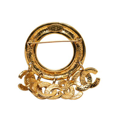 Gold Chanel CC Swing Brooch - Designer Revival