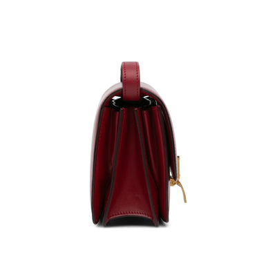 Red Celine Small Classic Box Crossbody Bag - Designer Revival