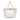 White Chanel Quilted Calfskin CC Lock Chain Shopping Tote Satchel