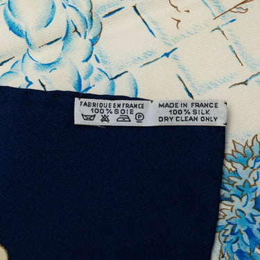 Blue Hermes Azulejos Silk Scarf Scarves
