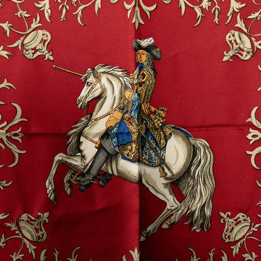 Red Hermès Lvdovicvs Magnvs Silk Scarf Scarves