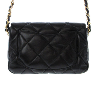 Black Chanel Small Lambskin Coco Love Flap Crossbody Bag - Designer Revival
