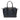 Black Prada Soft Calf Trimmed Saffiano Lux Open Convertible Tote Satchel