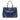 Blue Prada Saffiano Turnlock Double Zip Studded Tote Satchel