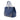 Blue Prada Saffiano Turnlock Double Zip Studded Tote Satchel