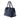 Blue Prada Glace Calf Twin Pocket Double Handle Satchel