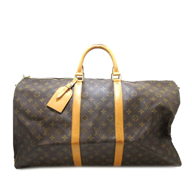 Brown Louis Vuitton Monogram Keepall Bandouliere 55 Travel Bag - Designer Revival