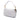 White Fendi Medium Striped Canvas Baguette Satchel - Designer Revival