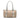 Tan and Silver Gucci GG Canvas Abbey D Ring Boston Bag
