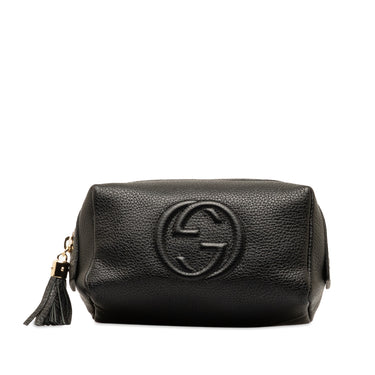 Black Gucci Soho Leather Cosmetic Pouch