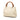 White Gucci Small Calfskin Bamboo Shopper Satchel