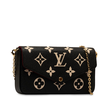 Black Louis Vuitton Monogram Empriente Bicolor Pochette Felicie Crossbody Bag - 127-0Shops Revival