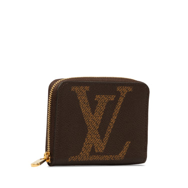 Brown Louis Vuitton Monogram Giant Reverse Zippy Coin Pouch - Designer Revival