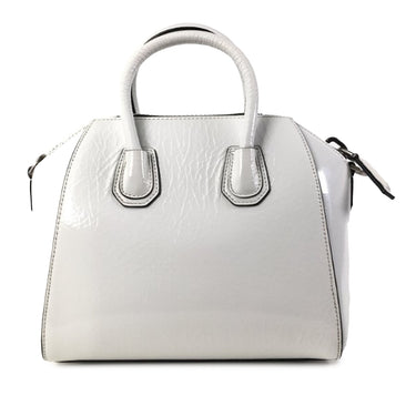 White Givenchy Mini Patent Antigona Satchel - Designer Revival