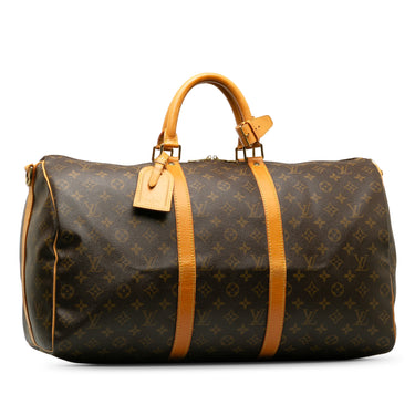 Brown Louis Vuitton Monogram Keepall Bandouliere 50 Travel Bag - Designer Revival