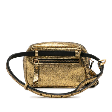 Gold Saint Laurent Metallic Monogram Matelasse Lou Belt Bag - Designer Revival