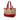 Red Burberry Haymarket Check Canvas Tote