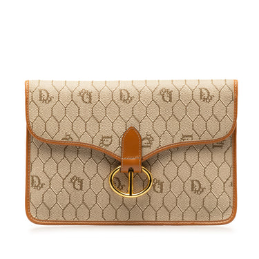 Brown Dior Honeycomb Pouch - Designer Revival