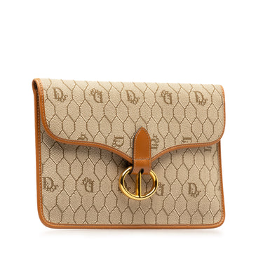 Brown Dior Honeycomb Pouch