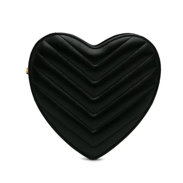 Black Saint Laurent Small Love Heart Chain Crossbody Bag