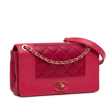 Red Chanel Small Sheepskin Vintage Mademoiselle Flap Crossbody Bag - Designer Revival