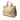 Gold Burberry Medium Metallic Leather and House Check Banner Satchel