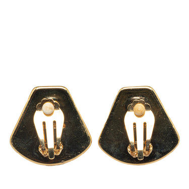 Gold Hermès Enamel Clip On Earrings