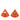 Orange Hermès Swift Triangle Clip On Earrings