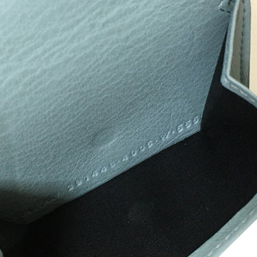 Blue Balenciaga Mini Papier Leather Compact Wallet - Designer Revival