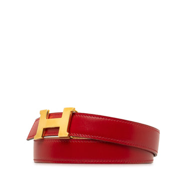 Red Hermes Constance Reversible Belt - Designer Revival