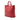 Red Prada Vitello Daino Side Zip Shopper Tote Satchel