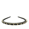 Black Chanel CC Turn Lock Chain Link Headband - Designer Revival