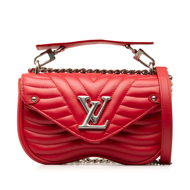 Red Louis Vuitton New Wave Chain Bag MM Satchel
