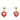 Red Louis Vuitton Gold Plated Monogram Resin Inclusion Heart Drop Push Back Earrings