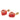 Red Louis Vuitton Gold Plated Monogram Resin Inclusion Heart Drop Push Back Earrings