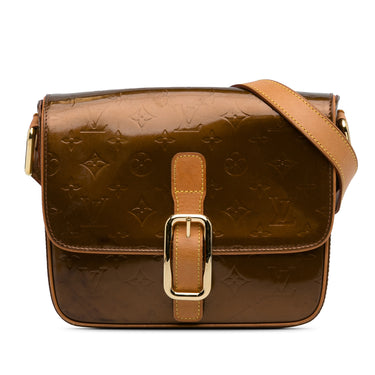 Brown Louis Vuitton Monogram Vernis Christie GM Crossbody Bag