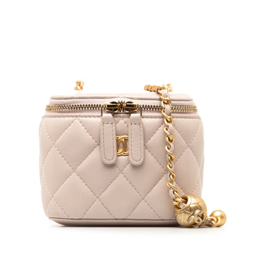 Pink Chanel Mini Lambskin Pearl Crush Vanity - Designer Revival