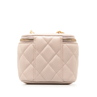 Pink Chanel Mini Lambskin Pearl Crush Vanity - Designer Revival