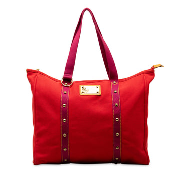 Red Louis Vuitton Antigua Cabas GM Tote Bag