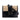 Black Fendi Calfskin and Canvas FF 1974 Flat Baguette Crossbody