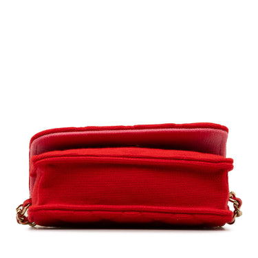 Red Chanel Mini Quilted Jersey VIP Crossbody - Designer Revival